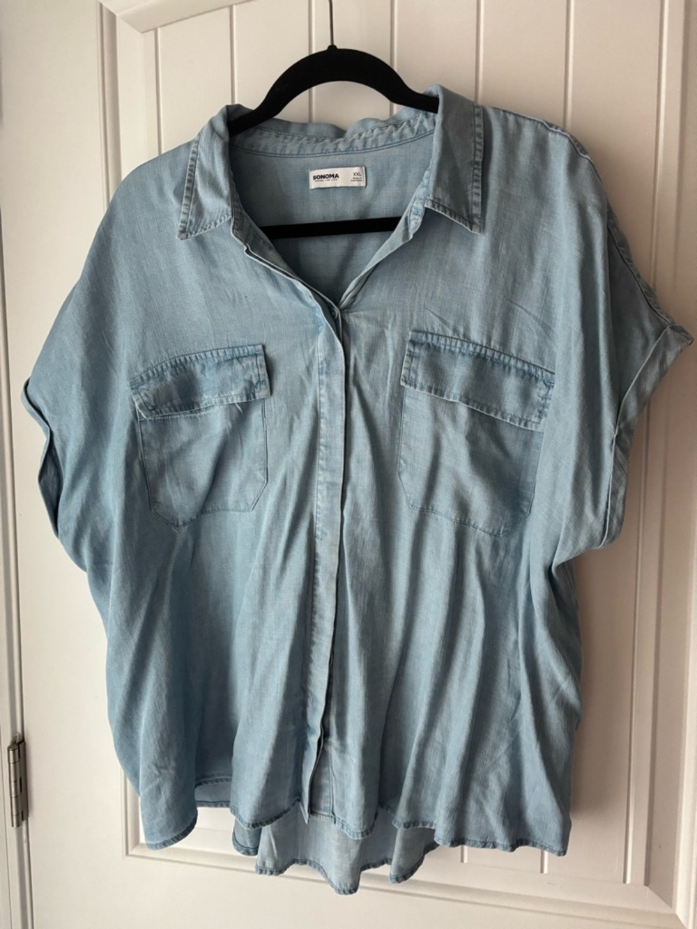 Sonoma Light Blue Denim Button-Front Top